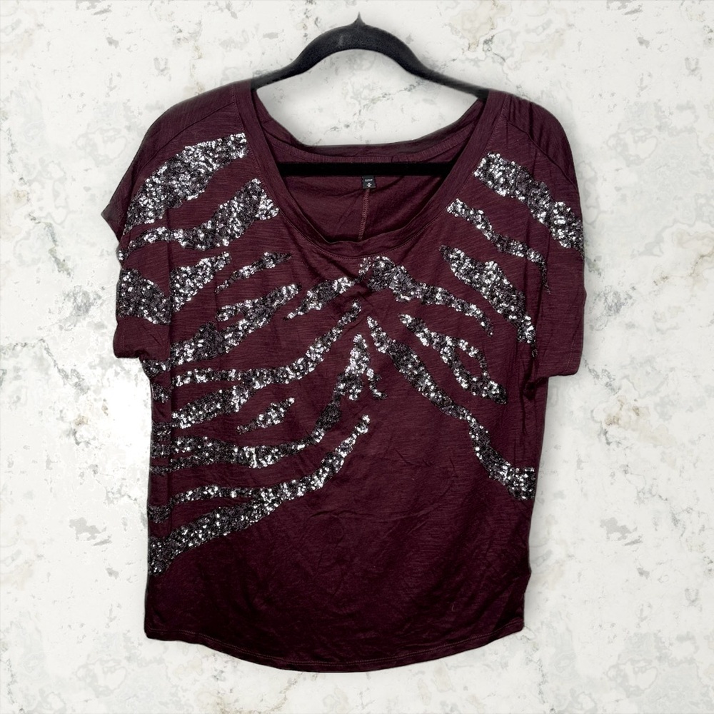 Express Y2K Vintage Zebra Bling Top